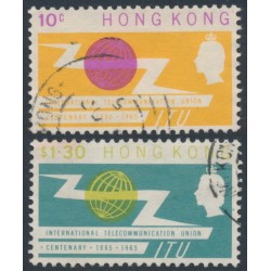 HONG KONG - 1965 ITU Centenary set of 2, used – SG # 214-215