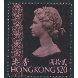 HONG KONG - 1973 $20 pink/brownish black QEII, crown CA watermark, used – SG # 296