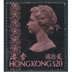 HONG KONG - 1978 $20 pink/brownish black QEII, diagonal watermark, used – SG # 324e