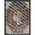 CEYLON - 1861 9d purple-brown QV, perf. 15½:15½ (clean cut), large star watermark, used – SG # 25