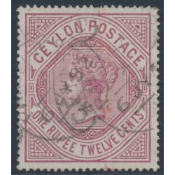 CEYLON - 1887 1R12c dull rose QV, crown CC watermark, perf. 14:14, used – SG # 201