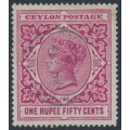 CEYLON - 1899 1.50R rose QV, crown CC watermark, used – SG # 263