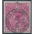 CEYLON - 1899 1.50R rose QV, crown CC watermark, used – SG # 263