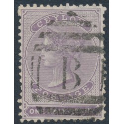 CEYLON - 1864 ½d mauve QV, perf. 12½:12½, crown CC watermark, used – SG # 48c