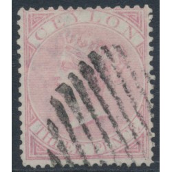 CEYLON - 1867 3d bright rose QV, perf. 14:14, crown CC watermark, used – SG # 62a