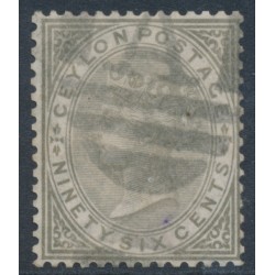 CEYLON - 1872 96c drab QV, perf. 14:14, crown CC watermark, used – SG # 132