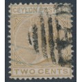 CEYLON - 1872 2c brown QV, perf. 12½:12½, crown CC watermark, used – SG # 136