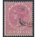 CEYLON - 1884 4c rose QV, perf. 14:14, crown CA watermark, used – SG # 149