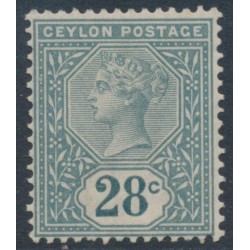 CEYLON - 1886 28c slate QV, crown CA watermark, MH – SG # 199