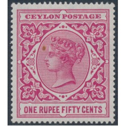 CEYLON - 1899 1.50R rose QV, crown CC watermark, MH – SG # 263