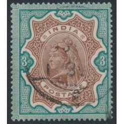 INDIA - 1895 3Rp brown/green QV, used – SG # 108