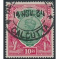 INDIA - 1927 10Rp green/scarlet KGV, multiple star watermark, used – SG # 217