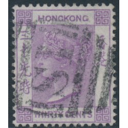 HONG KONG - 1871 30c mauve QV, crown CC watermark, Shanghai cancel – SG # 16 / Z780