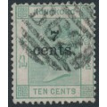 HONG KONG - 1891 7c on 10c green QV, crown CA watermark, used – SG # 43