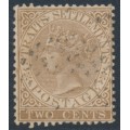 STRAITS SETTLEMENTS - 1882 2c brown QV, crown CA watermark, used – SG # 50