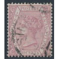 STRAITS SETTLEMENTS - 1891 30c claret QV, inverted crown CA watermark, used – SG # 69w