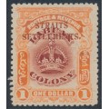 STRAITS SETTLEMENTS - 1907 $1 claret/orange Labuan issue, perf. 14 with o/p, MH – SG # 151