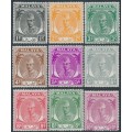 KELANTAN - 1951 1c to 10c Sultan Ibrahim short set of 9, MH – SG # 61-69