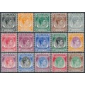 SINGAPORE - 1948 1c to $5 KGVI definitives set of 15, perf. 14, MH – SG # 1-15