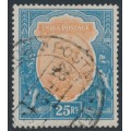 INDIA - 1928 25R orange/blue KGV, multiple star watermark, used – SG # 219