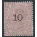 STRAITS SETTLEMENTS - 1880 10c on 30c claret QV, thick overprint, MNG – SG # 34