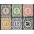 MALAY POSTAL UNION - 1936 Postage Dues, perf. 15:14 set of 6, MH – SG # D1-D6