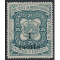 NORTH BORNEO - 1904 4c on 25c indigo Coat of Arms, MH – SG # 152