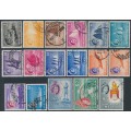 SINGAPORE - 1955 1c to $5 QEII Definitives set of 17, used – SG # 38-52 + 46a + 47a