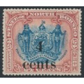 NORTH BORNEO - 1904 4c on 24c blue/lake Coat of Arms, perf. 15, MH – SG # 151