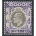 HONG KONG - 1906 8c slate/violet KEVII, multi crown CA watermark, MH – SG # 80