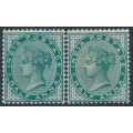 INDIA - 1883 ½a deep blue-green & ½a blue-green QV, star watermark, MH – SG # 84 + 85