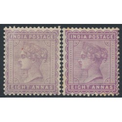 INDIA - 1883 8a dull mauve & 8a mauve QV, star watermark, MH – SG # 98