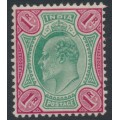 INDIA - 1903 1Rp green/carmine KEVII definitive, MH – SG # 136