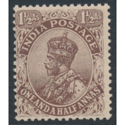 INDIA - 1921 1½as chocolate KGV, single star watermark, MNH – SG # 165