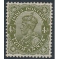 INDIA - 1912 4a deep olive KGV, single star watermark, MH – SG # 174