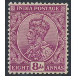 INDIA - 1926 8a reddish purple KGV, multi star watermark, MH – SG # 212