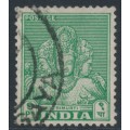 INDIA - 1949 9p yellow-green Trimurti, inverted stars watermark, used – SG # 311w