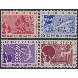 INDIA - 1950 2a to 12a Inauguration of the Republic set of 4, MH – SG # 329-332