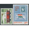 INDIA - 1982 50p & 2Rp Inpex ’82 Stamp Exhibition set of 2, MNH – SG # 1070-1071