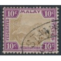 FEDERATED MALAY STATES - 1900 10c grey-brown/purple Tiger, single watermark, used – SG # 20d