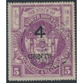 NORTH BORNEO - 1899 4c on $5 purple Coat of Arms, used – SG # 125