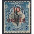 NORTH BORNEO - 1916 10c on 12c black/deep blue Palm Cockatoo, MH – SG # 188