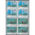 INDIA - 1982 2Rp & 2.85Rp Asian Games set of 2 in blocks of 4, MNH – SG # 1065-1066