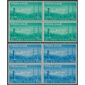 INDIA - 1953 Centenary of Indian Telegraph set of 2 in blocks of 4, MNH – SG # 346-347