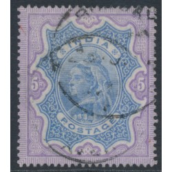 INDIA - 1895 5Rp ultramarine/violet QV, used – SG # 109