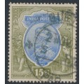 INDIA - 1913 15R blue/olive KGV, single star watermark, used – SG # 190