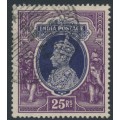 INDIA - 1937 25R slate-violet/purple KGVI, multiple star watermark, used – SG # 264