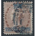 STRAITS SETTLEMENTS - 1867 3c on 1a brown Indian QV issue, used – SG # 3