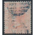 STRAITS SETTLEMENTS - 1867 32c pale red QV, crown CC watermark, used – SG # 18