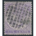 STRAITS SETTLEMENTS - 1884 6c lilac QV, crown CA watermark, used – SG # 66a